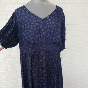Maggy London Smocked Blue Dress